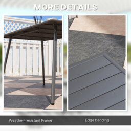 Wyld Haus Visuto 150Cm X 80Cm Steel Grey Rectangular Outdoor Dining Table For 6 - thumbnail 5