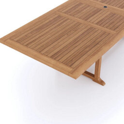 Eterna Cologne Teak Garden Outdoor Dining Table & 10 Seat Chair Set - With Black Cushions - thumbnail 7