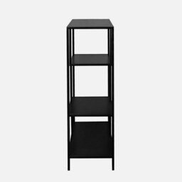 4-Shelf Asymmetrical Bookshelf In Black Metal Black - Sweeek - thumbnail 6