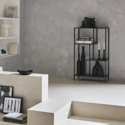 4-Shelf Asymmetrical Bookshelf In Black Metal Black - Sweeek - thumbnail 5