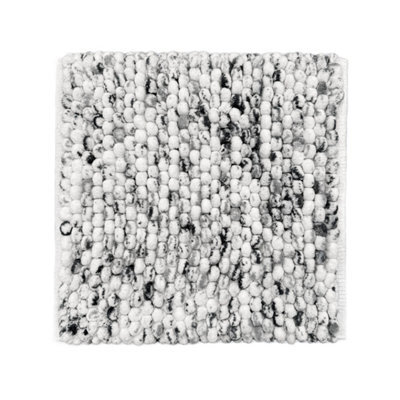 Allure Bath Fashions Marl Chunky Bobble Square Bath Mat Non Slip - Dark Grey - image 1
