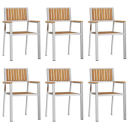 Berkfield Garden Dining Set 7 Pcs Brown Solid Teak Wood - thumbnail 6