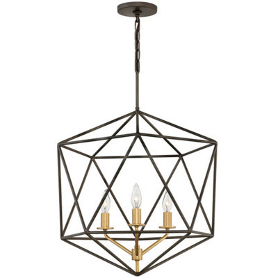 Elegant 3 Bulb Gold Chandelier With Matte Bronze Finish For Stunning Interiors