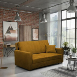 Viva Bis Iii Premium Sofa Bed Chipboard Frame Wavy Springs Polyurethane Foam Sleeping Function 153X85X98Cm Mustard