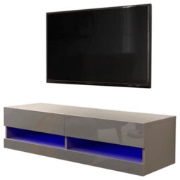 Gfw Galicia 120Cm Wall Tv Unit With Led Grey - thumbnail 4