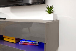 Gfw Galicia 120Cm Wall Tv Unit With Led Grey - thumbnail 3