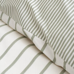 Bianca Fine Linens Hampton Stripe 200 Thread Count Cotton Reversible Single Duvet Cover Set With Pillowcase Green - thumbnail 4