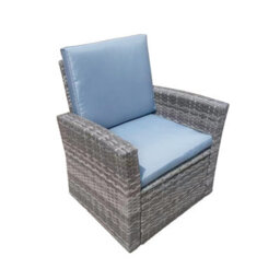 4 Piece Rattan Garden Furniture Set, Patio Wicker Dining Table Sets With Tempered Glass Top Table - thumbnail 6
