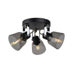 Pagazzi Lighting Pagazzi Zach Black 3 Light Spotlight Plate With Glass Shade - thumbnail 3