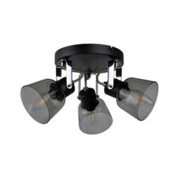Pagazzi Lighting Pagazzi Zach Black 3 Light Spotlight Plate With Glass Shade