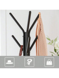 LEDREM Rack Stand, Coat Tree, Hall Tree Free Standing, Industrial Style, With 2 Shelves, For Clothes, Hat, Bag - thumbnail 4