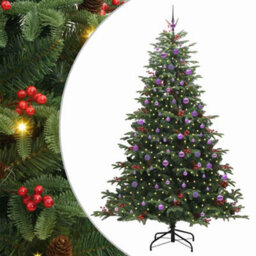 Vidaxl Artificial Christmas Tree With Led Strip Lights Green 240 Cm - thumbnail 2