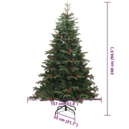 Vidaxl Artificial Christmas Tree With Led Strip Lights Green 240 Cm - thumbnail 3
