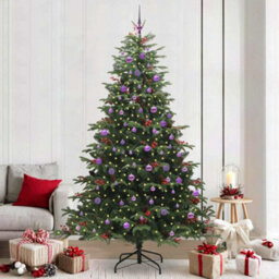 Vidaxl Artificial Christmas Tree With Led Strip Lights Green 240 Cm - thumbnail 1