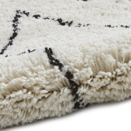 White/black Kilim Modern Chequered Moroccan Shaggy Rug For Living Room Bedroom And Dining Room-200Cm X 290Cm - thumbnail 4