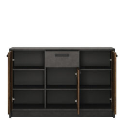 Furniture To Go Brooklyn Cabinet With 3 Doors And 1 Drawer In Walnut And Dark Matera Grey - thumbnail 2
