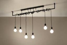 Sollux Lighting Salamanca Fabric & Steel Black 6 Light Classic Chandelier - thumbnail 3