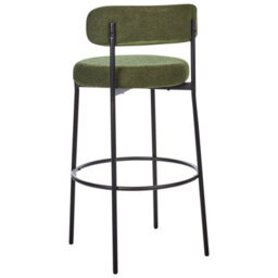 Beliani Set Of 2 Bar Chairs Allison Boucle Green - thumbnail 7