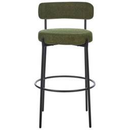 Beliani Set Of 2 Bar Chairs Allison Boucle Green - thumbnail 6