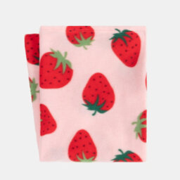 OHS Strawberry Fleece Throw Over Bed Blanket Picnic Travel Warm Chair Sofa Bedspread - thumbnail 5