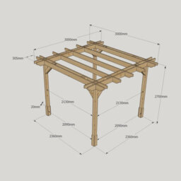 Rutland County Garden Furniture Double Premium Pergola - Wood - L300 X W300 X H270 Cm - Light Green - thumbnail 5