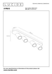Lucide Xyrus Modern Ceiling Spotlight Bar - Led Dim To Warm - Gu10 - 4X5W 2200K/3000K - White - thumbnail 7