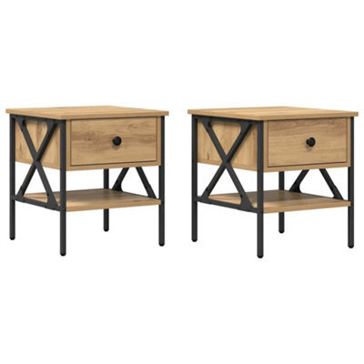 Berkfield Modern Bedside Tables 2 Pcs Artisan Oak 40X42X45 Cm Engineered Wood - image 1
