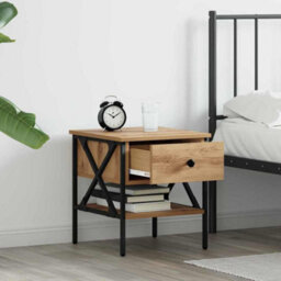 Berkfield Modern Bedside Tables 2 Pcs Artisan Oak 40X42X45 Cm Engineered Wood - thumbnail 4