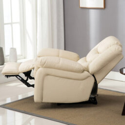 More4Homes Seattle Electric Automatic Recliner Armchair Sofa Home Lounge Bonded Leather Chair (Cream) - thumbnail 8