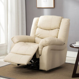 More4Homes Seattle Electric Automatic Recliner Armchair Sofa Home Lounge Bonded Leather Chair (Cream)
