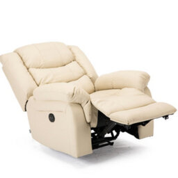 More4Homes Seattle Electric Automatic Recliner Armchair Sofa Home Lounge Bonded Leather Chair (Cream) - thumbnail 4