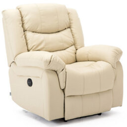 More4Homes Seattle Electric Automatic Recliner Armchair Sofa Home Lounge Bonded Leather Chair (Cream) - thumbnail 2