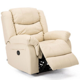 More4Homes Seattle Electric Automatic Recliner Armchair Sofa Home Lounge Bonded Leather Chair (Cream) - thumbnail 3