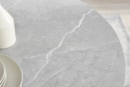 Furniturebox Uk Adley Grey Concrete Effect Storage Dining Table & 4 Cream Halle Chairs - thumbnail 5