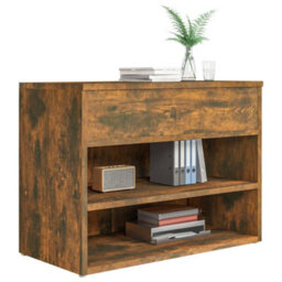 Berkfield Shoe Bench Smoked Oak 60X30X45 Cm Engineered Wood - thumbnail 4