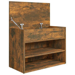 Berkfield Shoe Bench Smoked Oak 60X30X45 Cm Engineered Wood - thumbnail 7