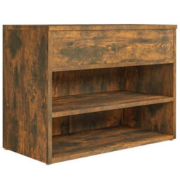 Berkfield Shoe Bench Smoked Oak 60X30X45 Cm Engineered Wood - thumbnail 5