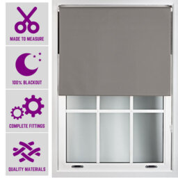 Furnished Made To Measure Blackout Roller Blinds - Dark Grey Roller Blind For Windows And Doors (W)90Cm (L)210Cm - thumbnail 1