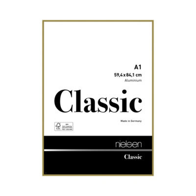 Nielsen Classic Polished Gold Aluminium Picture Frame A1, 59.4X84.1Cm - With Float Glass And Push/turn Clips - image 1