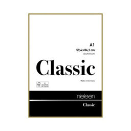 Nielsen Classic Polished Gold Aluminium Picture Frame A1, 59.4X84.1Cm - With Float Glass And Push/turn Clips