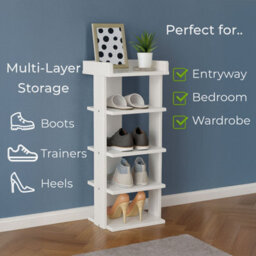Neo Multi-Layer Wooden Shoe Rack Durable Storage Organiser Boots Sneakers Heels Space Saving Entryway Shelf - thumbnail 5