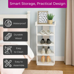 Neo Multi-Layer Wooden Shoe Rack Durable Storage Organiser Boots Sneakers Heels Space Saving Entryway Shelf - thumbnail 4