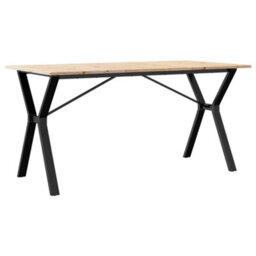 Berkfield Dining Table Y-Frame 160X80X75 Cm Solid Wood Pine And Steel - thumbnail 6