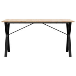 Berkfield Dining Table Y-Frame 160X80X75 Cm Solid Wood Pine And Steel - thumbnail 4
