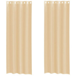 Berkfield Durable Voile Curtains With Grommets 2 Pcs Sand - thumbnail 1