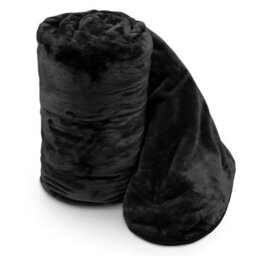Velosso Luxurious Ultra-Soft Plush Faux Mink Fur Throw Blanket - 150Cm X 200Cm , For Sofa, Bed - Black - thumbnail 1