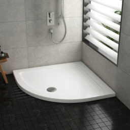 Royal Bathrooms 800 X 800mm Quadrant Stone Shower Enclosure Tray With Riser Kit Gloss White 30mm Slimline - thumbnail 4