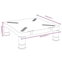 Berkfield Monitor Stand Black 33.5X34X10.5 Cm - thumbnail 8