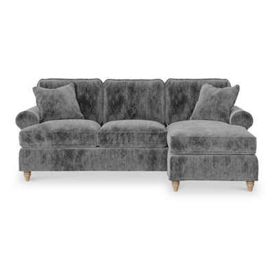 Alfie Charcoal Grey Right Hand Chaise Sofa For Living Room - Fully Assembled By Roseland Furniture - image 1