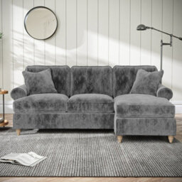 Alfie Charcoal Grey Right Hand Chaise Sofa For Living Room - Fully Assembled By Roseland Furniture - thumbnail 2